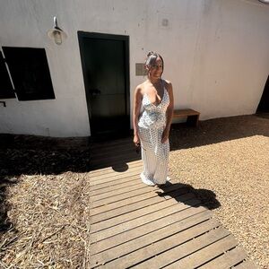 White Polka Dot Maxi Dress